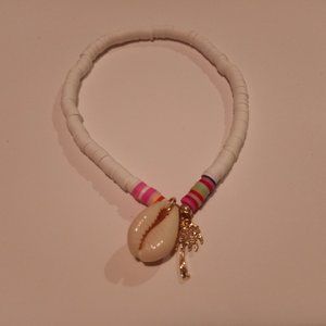 Pottery Scallop Coconut Pendant Anklet
